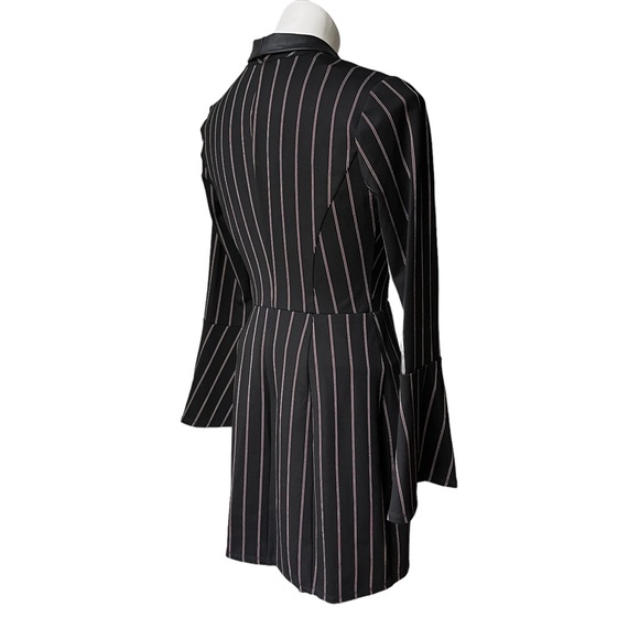 NWT, BCBGeneration Striped Surplice Tuxedo Dress - Picture 9 of 16